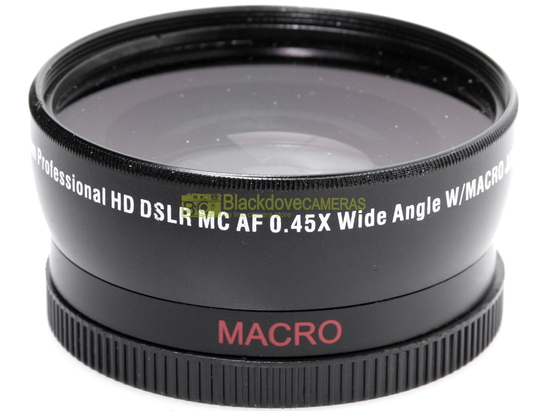 Aggiuntivo wide angle 0,45x Macro. Si innesta su obiettivi diametro filtri 58mm 2 d8997