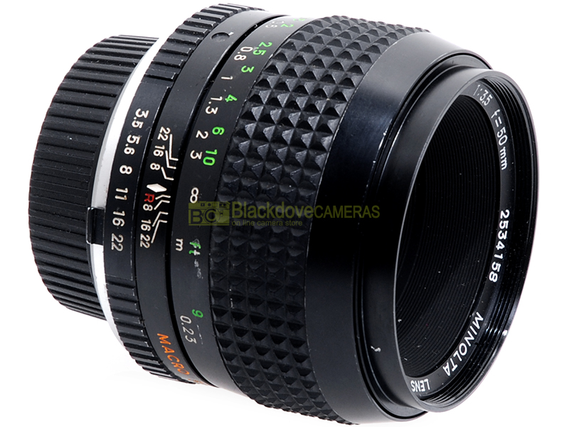 Minolta MC MAcro Rokkor obiettivo 50mm f3,5 per fotocamere reflex a pellicola