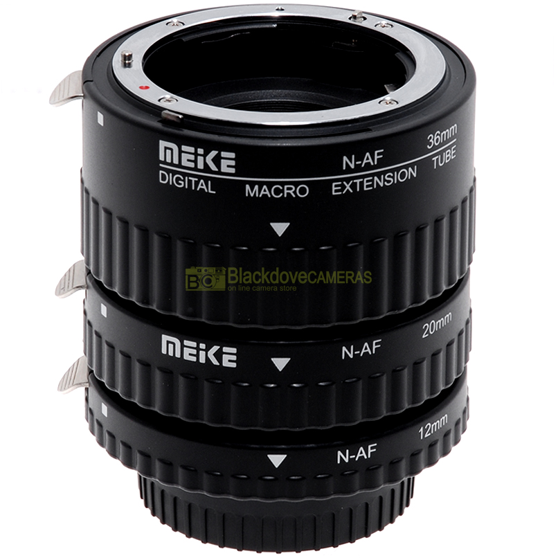 Kit 3 anelli di prolunga Meike macro coseup per fotocamere Nikon autofocus. Tubi