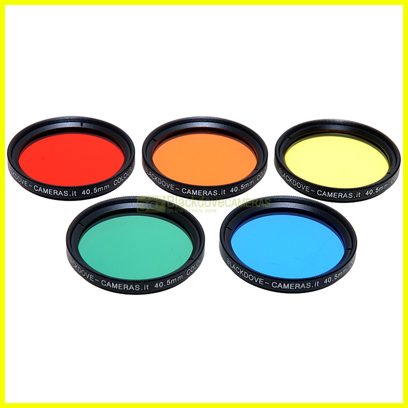 40,5mm kit 5 filtri colorati Blackdove-cameras Rosso Arancione Giallo Verde Blu.