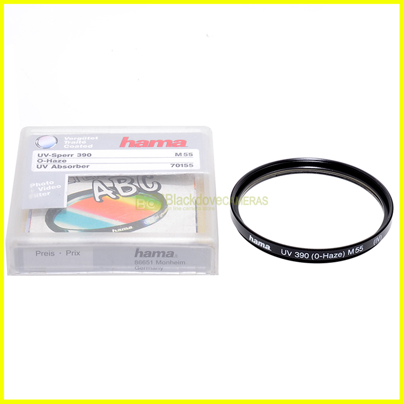55mm. filtro UV Hama per obiettivi M55. Ultra Violet filter for camera lens.