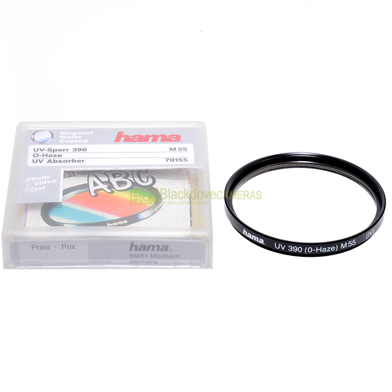 55mm. filtro UV Hama per obiettivi M55. Ultra Violet filter for camera lens.