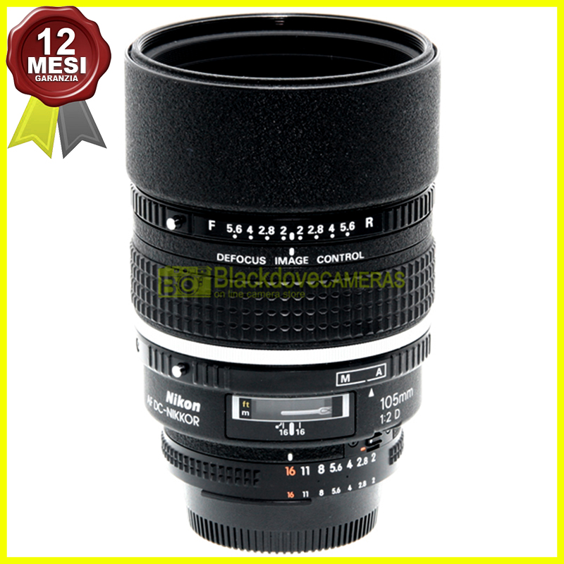 Nikon AF-D Nikkor 105mm. f2 DC (Defocus Control) Tele obiettivo da ritratto.