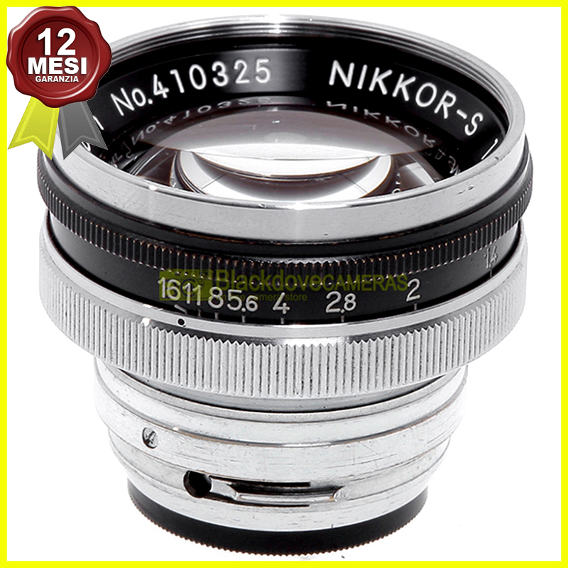 Obiettivo Nikon Nikkor 2 Auto 50 mm f2 per fotocamere a telemetro S