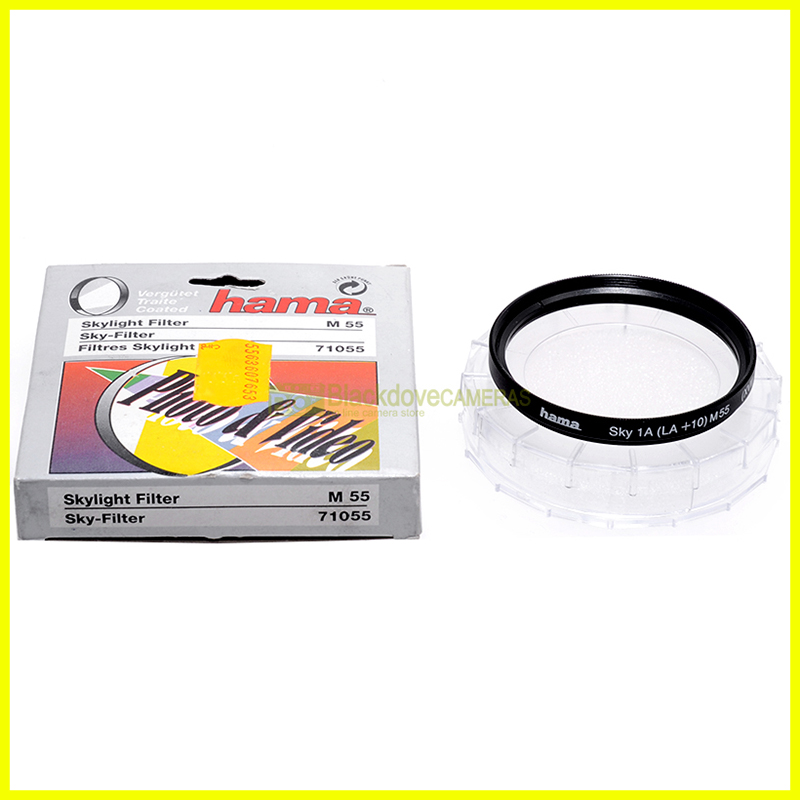 55mm. Filtro Skylight 1A (LA +10) Hama per obiettivo. Sky light photo filter M55