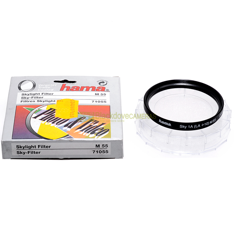 55mm. Filtro Skylight 1A (LA +10) Hama per obiettivo. Sky light photo filter M55