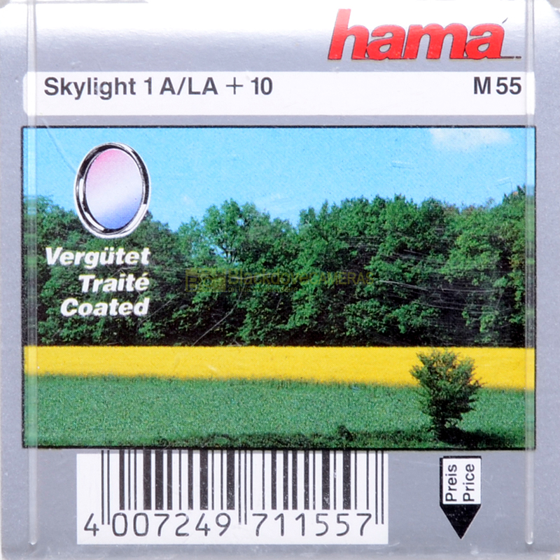 55mm. Filtro Skylight 1A (LA +10) Hama per obiettivo. Sky light photo filter M55