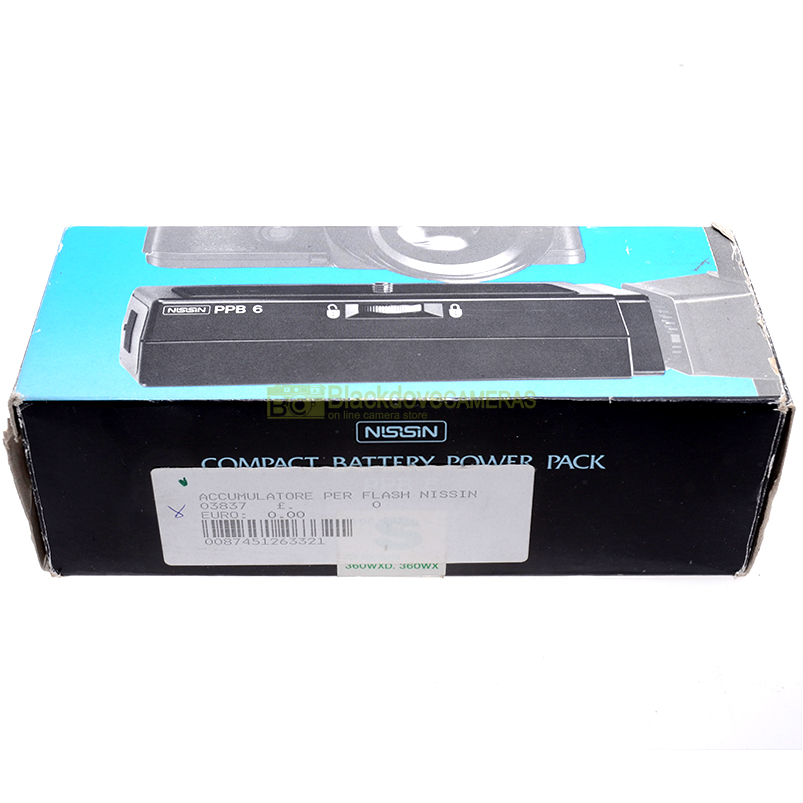 Compact Battery Power Pack Nissin PPB 6 per flash a torcia 6000GT 5000GT 4200GW