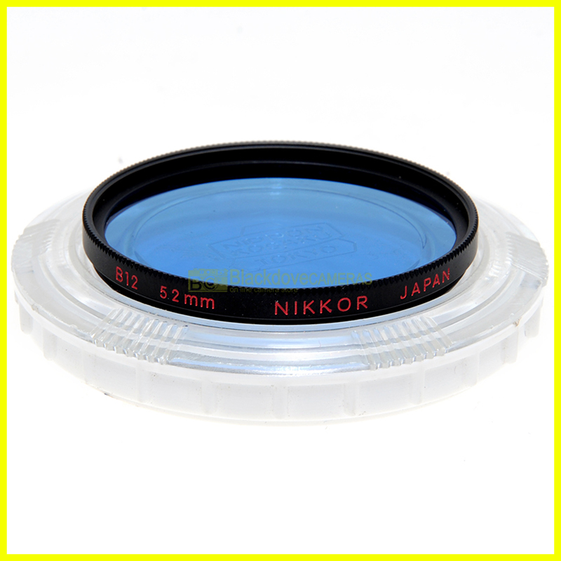 52mm. Filtro blu B12 Nikon Nippon Kogaku Nikkor a vite M52