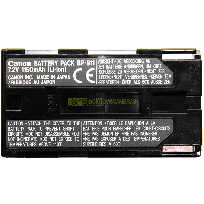 Batteria Canon BP-911 1150 mAh originale per videocamere. Genuine BP911 battery