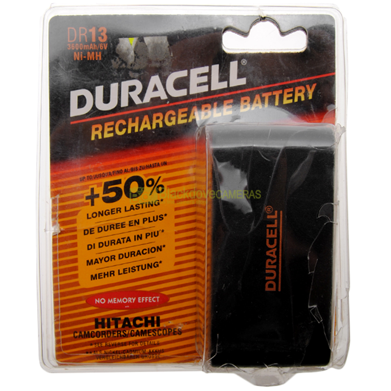 Batteria Duracell DR-13 3600 mAh per videocamere Hitachi. Camcorder battery.