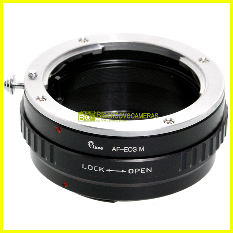 Adattatore con ghiera diaframmi per obiettivi Minolta AF e Sony A-mount su fotocamere Canon EOS M
