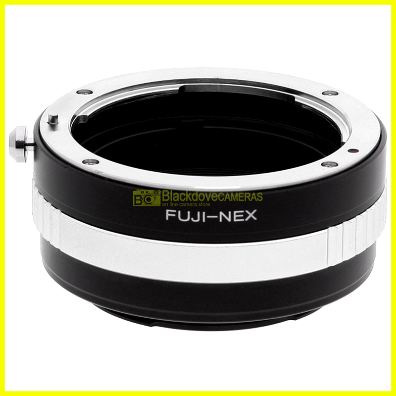 Anello adapter Obiettivi Fuji Fujica su fotocamere Sony E-Mount Nex-Alpha.