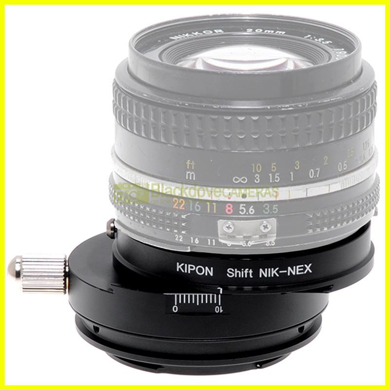 Adattatore SHIFT per obiettivi Nikon su fotocamere Sony E-mount decentrabile