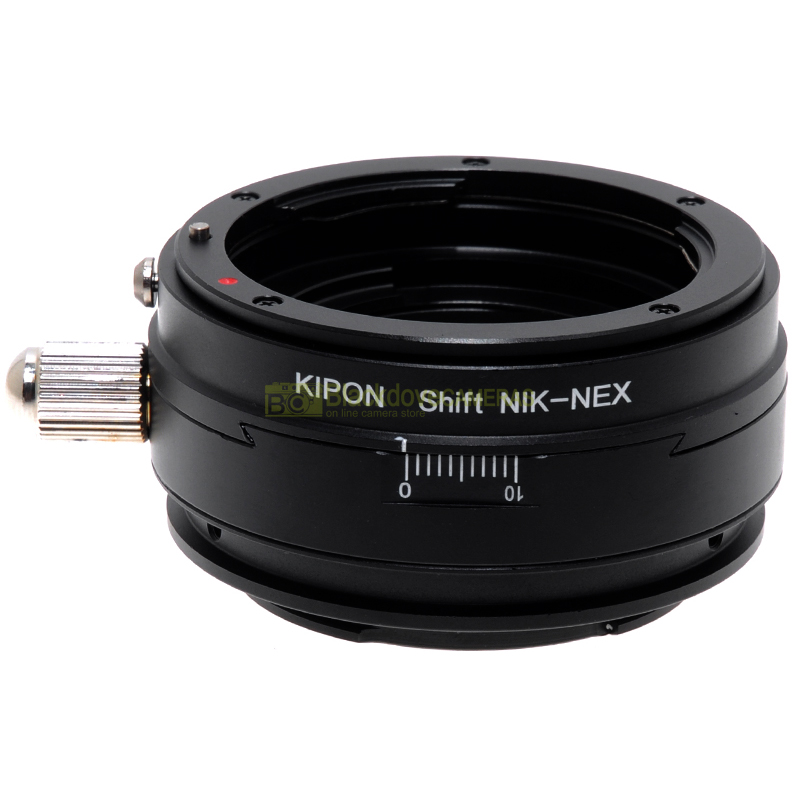 Adattatore SHIFT per obiettivi Nikon su fotocamere Sony E-mount decentrabile
