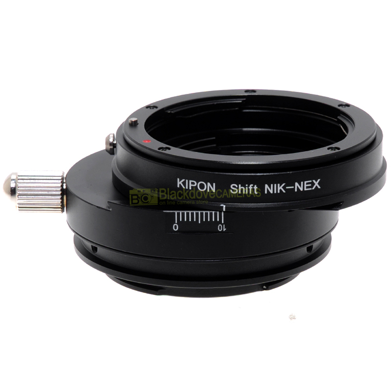 Adattatore SHIFT per obiettivi Nikon su fotocamere Sony E-mount decentrabile