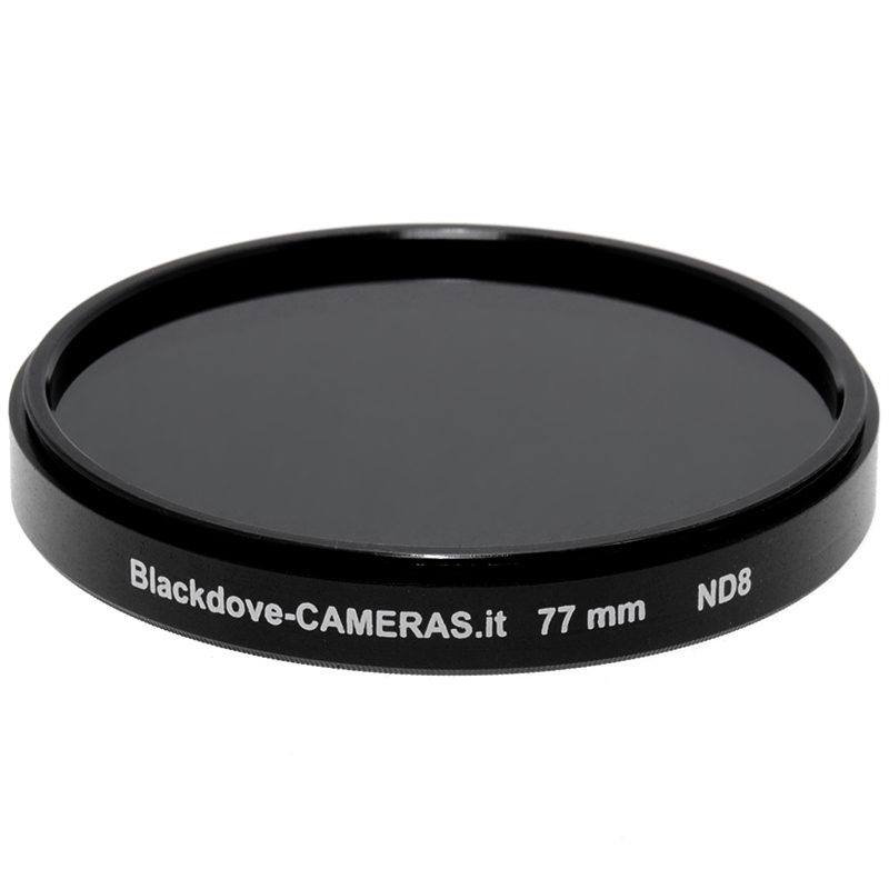 77mm. filtro Neutral density ND8 (+3 stops) Blackdove-cameras per obiettivi M77