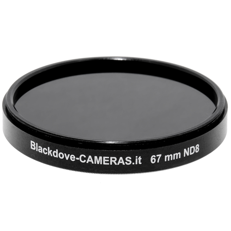 67mm. filtro Neutral density ND8 (+3 stops) Blackdove-cameras per obiettivi M67