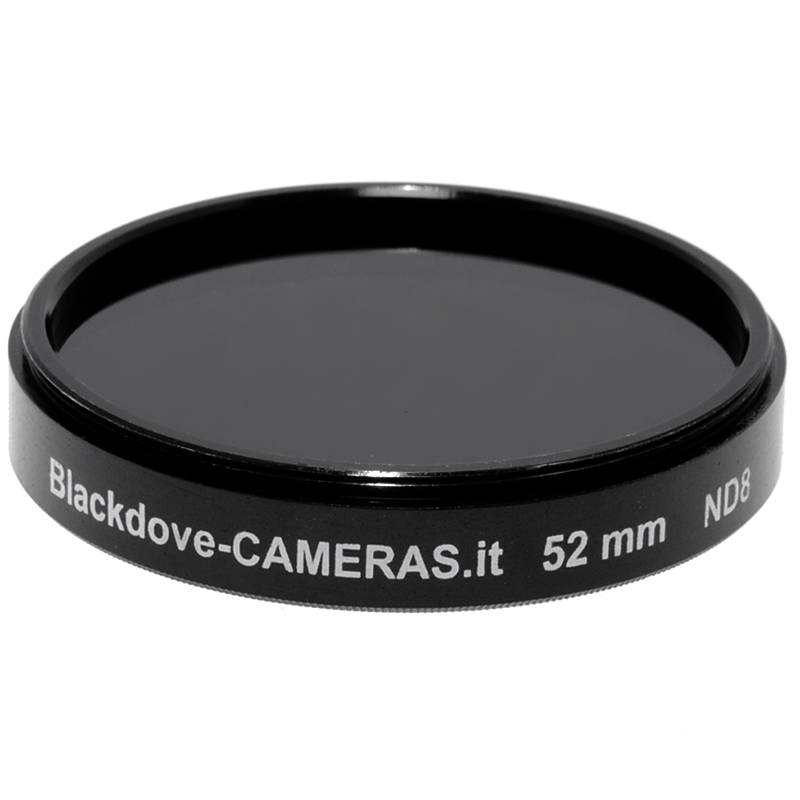 52mm. filtro Neutral density ND8 (+3 stops) Blackdove-cameras per obiettivi M52