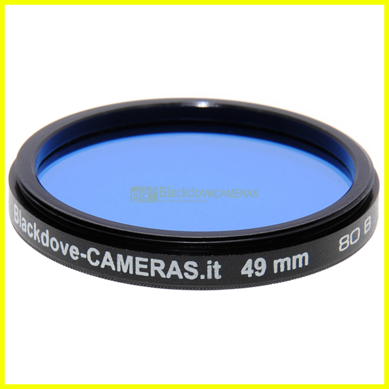 49mm. filtro di conversione blu 80b Blackdove. Blue filter 80b for screw M49