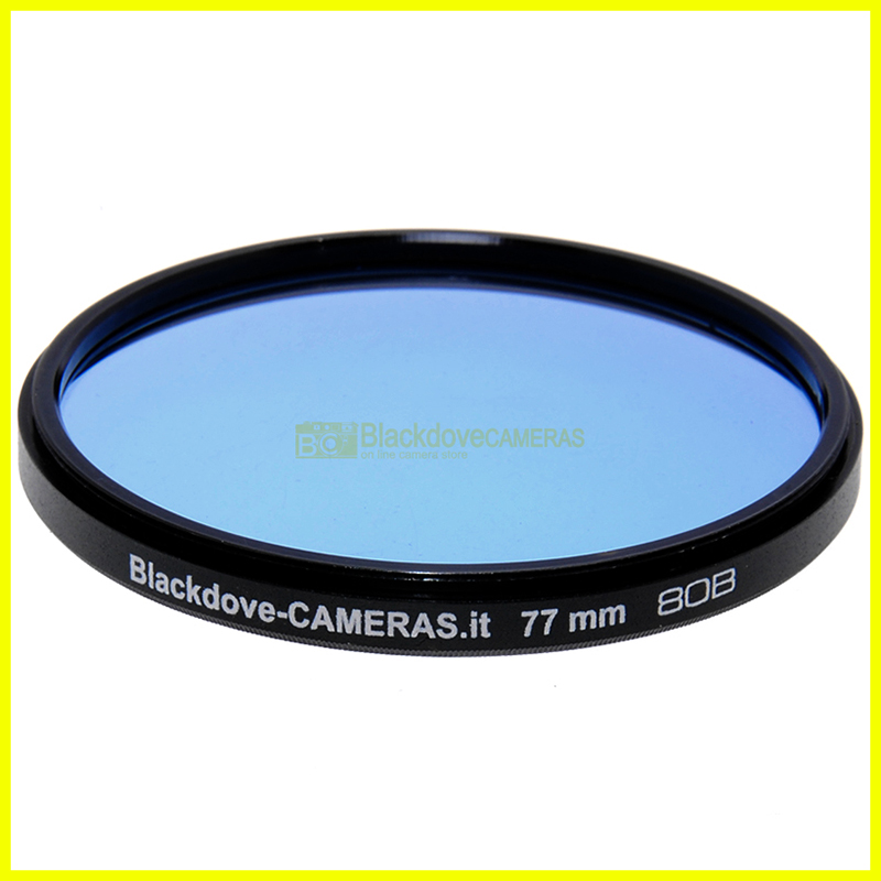 77mm. filtro di conversione blu 80b Blackdove. Blue filter 80b for screw M77