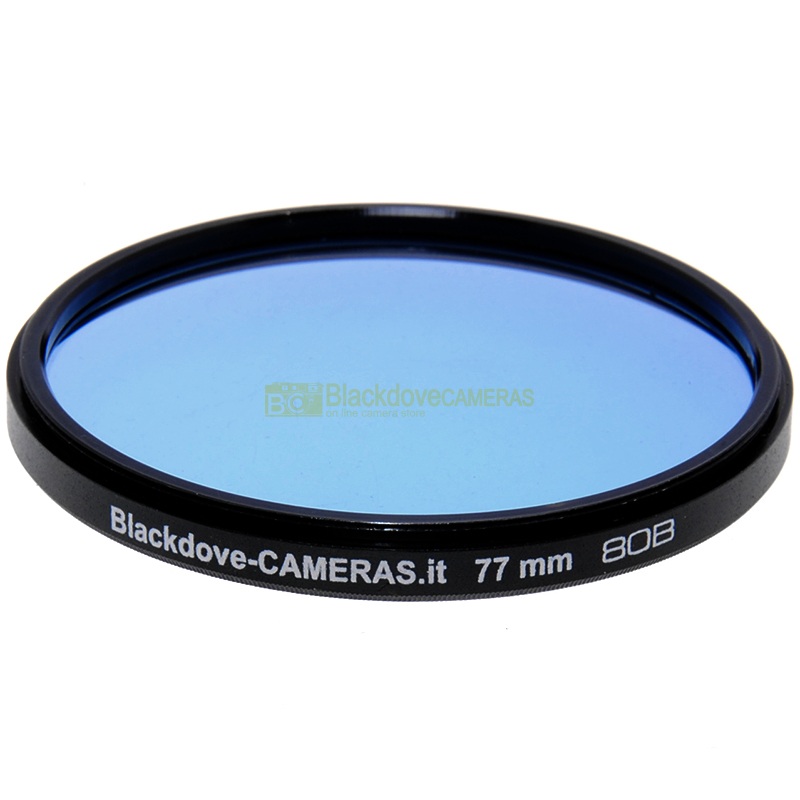 77mm. filtro di conversione blu 80b Blackdove. Blue filter 80b for screw M77