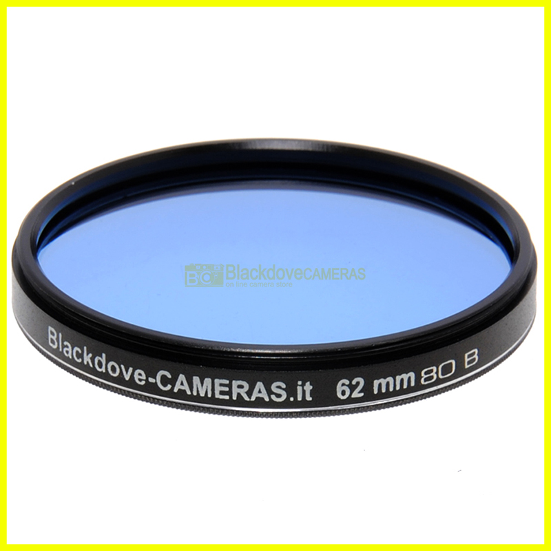 62mm. filtro di conversione blu 80b Blackdove. Blue filter 80b for screw M62