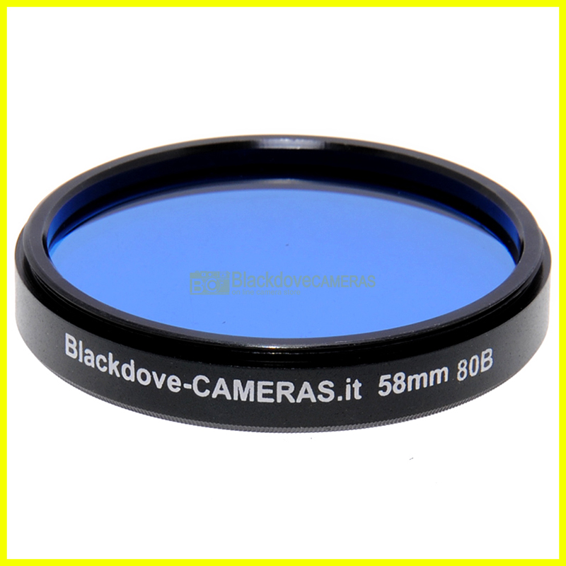 58mm. filtro di conversione blu 80b Blackdove. Blue filter 80b for screw M58