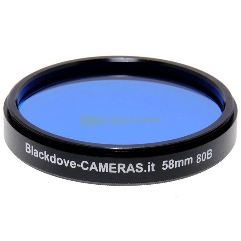 58mm. filtro di conversione blu 80b Blackdove. Blue filter 80b for screw M58