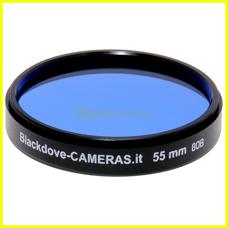 55mm. filtro di conversione blu 80b Blackdove. Blue filter 80b for screw M55