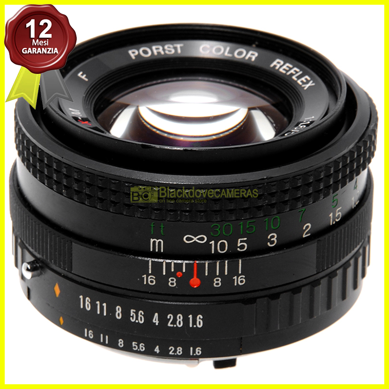Obiettivo Porst Color Reflex 50mm f1,6 XM per fotocamere a pellicola Fuji Fujica