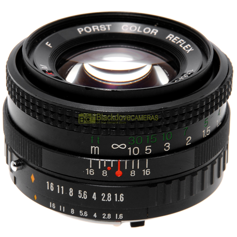 Obiettivo Porst Color Reflex 50mm f1,6 XM per fotocamere a pellicola Fuji Fujica