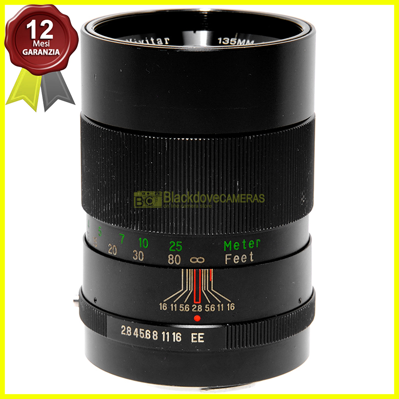 Vivitar Auto Teleobjetivo 135 mm f2.8 Lente para cámaras de película Konica A