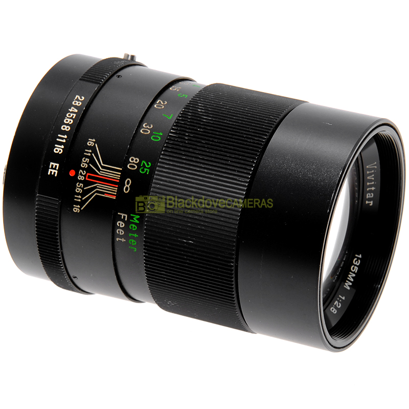 Obiettivo Vivitar Auto Telephoto 135mm f2,8 per fotocamere a pellicola Konica A