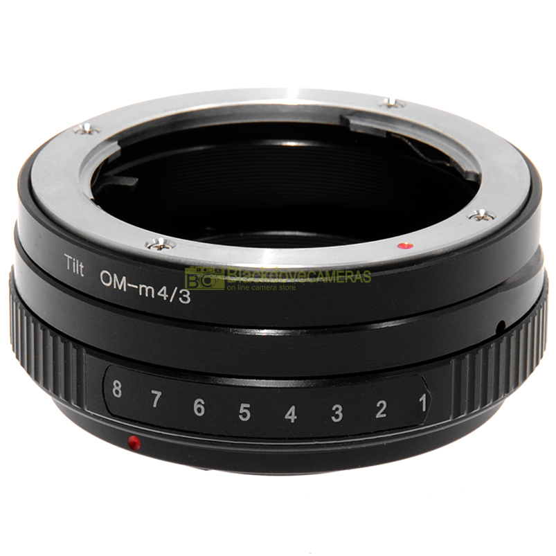 Adattatore TILT basculante per obiettivi Olympus OM su fotocamere Micro 4/3 