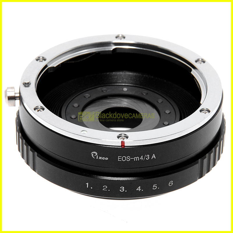 Adattatore per obiettivi Canon EOS EF su fotocamere Micro 4/3 Adapter con diaframma