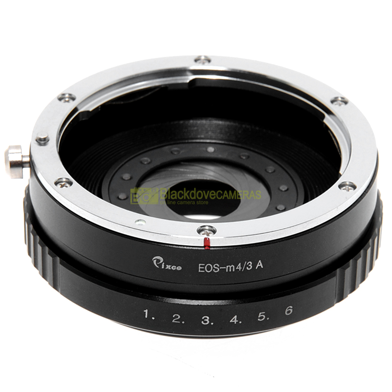 Adattatore per obiettivi Canon EOS EF su fotocamere Micro 4/3 Adapter con diaframma