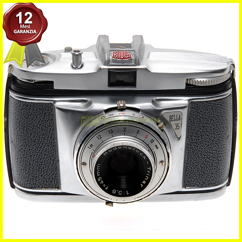 Fotocamera vintage Bilora Bella con obiettivo Rodenstock Trinar 45mm f5,6.