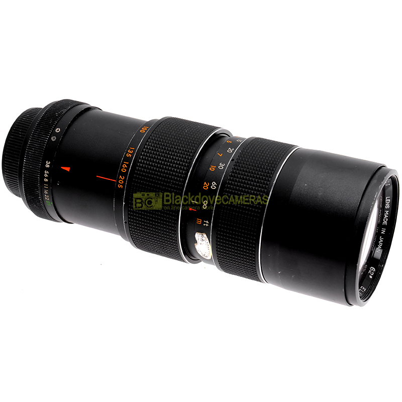 Obiettivo Zoom Elicar 75/205mm f3,8 per Konica. Utilizzabile su reflex digitali