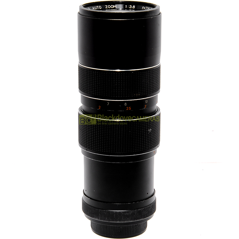 Obiettivo Zoom Elicar 75/205mm f3,8 per Konica. Utilizzabile su reflex digitali