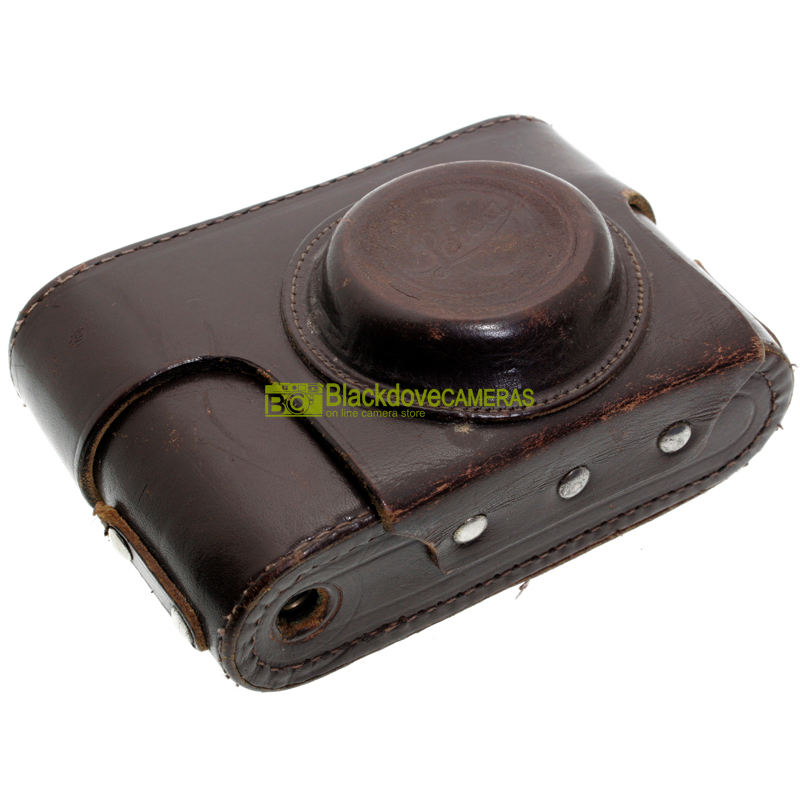 Fotocamera a telemetro M39 con Elmar 50mm. f3,5. Fedele replica Leica dorata.