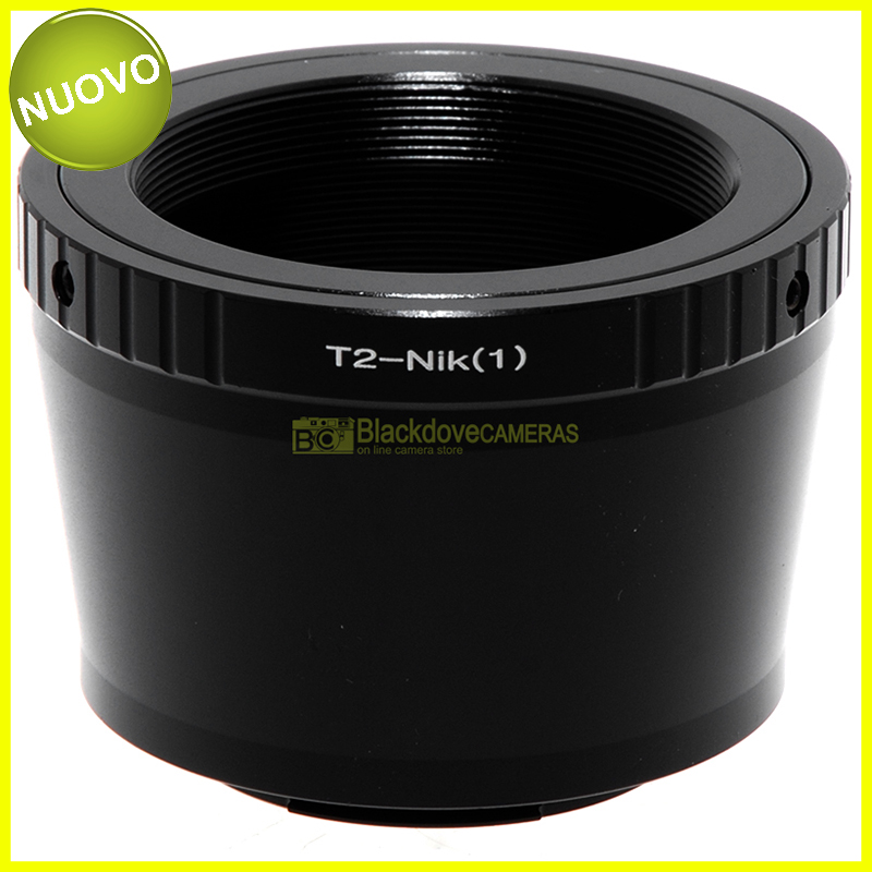 Adattatore per obiettivi a vite T2 su fotocamere Nikon 1 Anello adapter. 