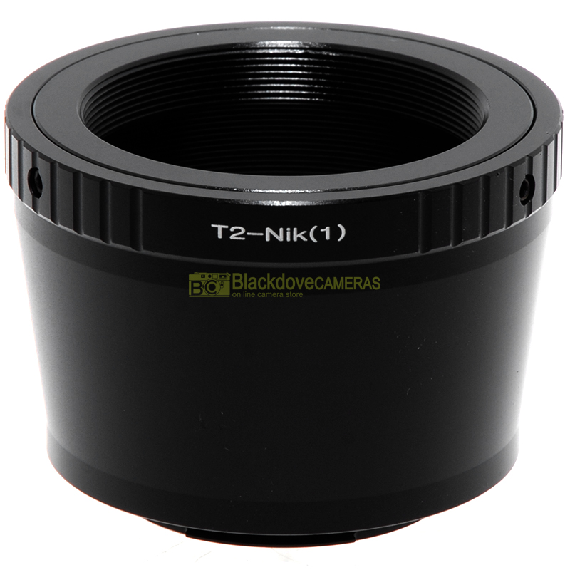 Adattatore per obiettivi a vite T2 su fotocamere Nikon 1 Anello adapter. 