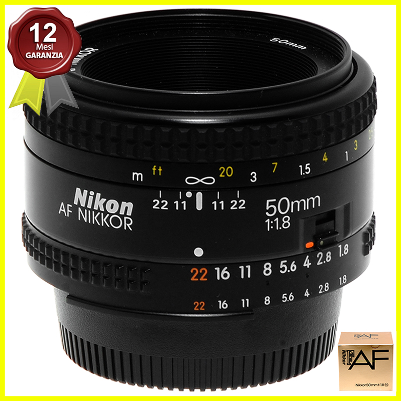 Nikon AF Nikkor 50mm f1,8 Obiettivo autofocus usato per fotocamere Made in Japan