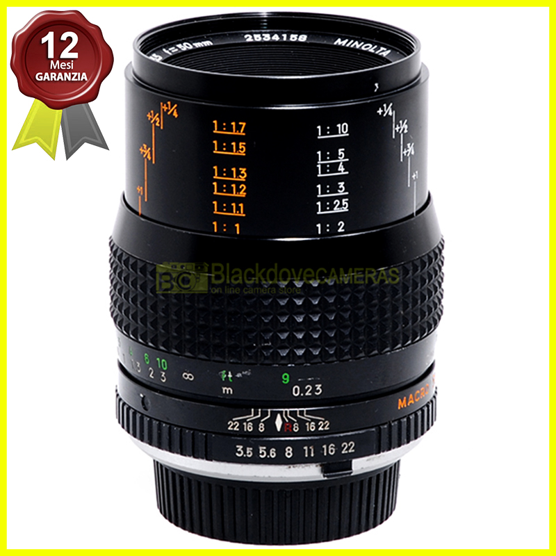 Minolta MC MAcro Rokkor obiettivo 50mm f3,5 per fotocamere reflex a pellicola