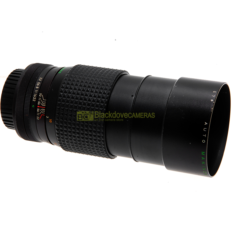 Makinon 200mm f3,3 Tele obiettivo per fotocamere Canon manual focus