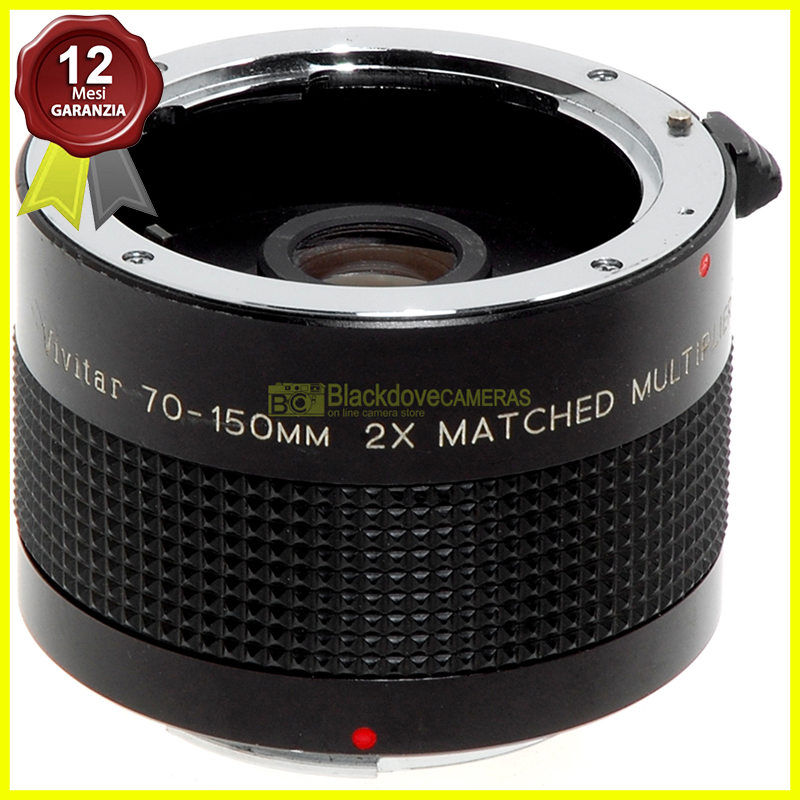 Moltiplicatore di focale 2x Vivitar Matched per fotocamere reflex Pentax K.
