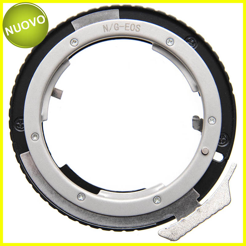 Anello adapter x montare ottiche Nikon G su fotocamere Canon EOS, con ghiera