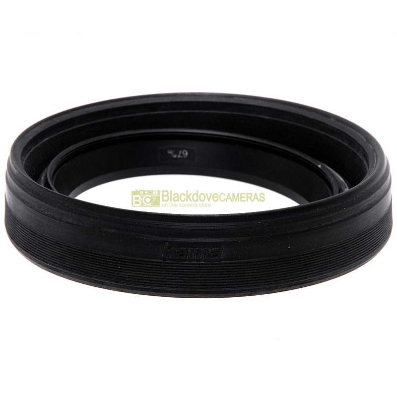 Paraluce ripiegabile in gomma universale per obiettivi, innesto a vite M67 67mm.