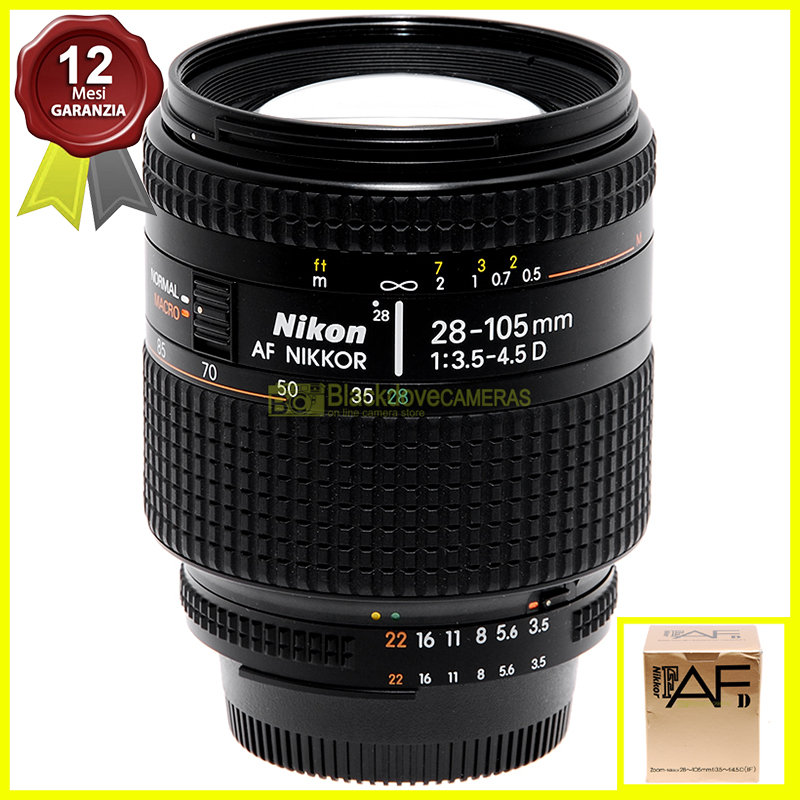 Obiettivo Nikon AF-D Nikkor 28/105mm f3,5-4,5 macro usato per fotocamere reflex